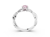 White gold Fancy Pink Pear  Cut Twisted Pavé Band Solitaire Ring with Four-Prong Setting_58