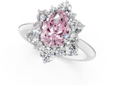 White gold Fancy Pink Pear  Diamond Cluster Halo Ring with Solitaire Band and Four-Prong Setting_21