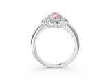 White gold Fancy Pink Pear  Diamond Cluster Halo Ring with Solitaire Band and Four-Prong Setting_23