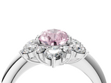 White gold Fancy Pink Pear  Diamond Cluster Halo Ring with Solitaire Band and Four-Prong Setting_23