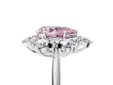 White gold Fancy Pink Pear  Diamond Cluster Halo Ring with Solitaire Band and Four-Prong Setting_24