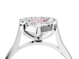 White gold Fancy Pink Pear  Diamond Cluster Halo Solitaire with Four-Prong Setting_105