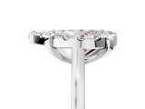 White gold Fancy Pink Pear  Diamond Cluster Halo Solitaire with Four-Prong Setting_106