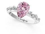 White gold Fancy Pink Pear  Diamond Cluster Prong-Set Solitaire Ring_39