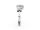 White gold Fancy Pink Pear  Diamond Floral Cluster Ring with Solitaire Band and Prong Setting_50