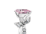 White gold Fancy Pink Pear  Diamond Floral Vine Solitaire Engagement Ring_8