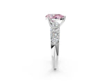 White gold Fancy Pink Pear  Diamond Pavé Band Solitaire Ring with Four-Prong Setting_51
