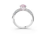 White gold Fancy Pink Pear  Diamond Pavé Band Solitaire Ring with Four-Prong Setting_52