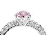 White gold Fancy Pink Pear  Diamond Pavé Band Solitaire Ring with Four-Prong Setting_53