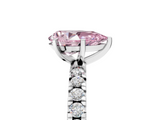 White gold Fancy Pink Pear  Diamond Pavé Band Solitaire with Four-Prong Setting_199