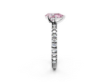 White gold Fancy Pink Pear  Diamond Pavé Band Solitaire with Four-Prong Setting_203