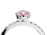 White gold Fancy Pink Pear  Diamond Pavé Band Solitaire with Four-Prong Setting_205