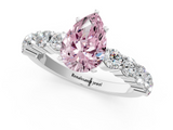 White gold Fancy Pink Pear  Diamond Pavé Band Solitaire with Four-Prong Setting_4