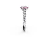 White gold Fancy Pink Pear  Diamond Pavé Band Solitaire with Four-Prong Setting_5