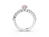 White gold Fancy Pink Pear  Diamond Pavé Band Solitaire with Four-Prong Setting_6