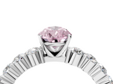 White gold Fancy Pink Pear  Diamond Pavé Band Solitaire with Four-Prong Setting_7