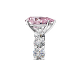 White gold Fancy Pink Pear  Diamond Pavé Band Solitaire with Four-Prong Setting_8