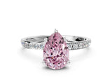 White gold Fancy Pink Pear  Diamond Pavé Band with Six-Prong Setting_45