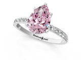 White gold Fancy Pink Pear  Diamond Pavé Band with Six-Prong Setting_46