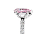 White gold Fancy Pink Pear  Diamond Pavé Band with Six-Prong Setting_54