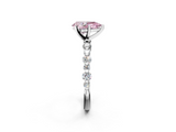 White gold Fancy Pink Pear  Diamond Prong Set Engagement Ring with Pave Band_206