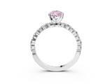 White gold Fancy Pink Pear  Diamond Prong Set Engagement Ring with Pave Band_207
