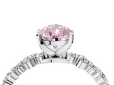 White gold Fancy Pink Pear  Diamond Prong Set Engagement Ring with Pave Band_208