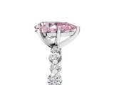 White gold Fancy Pink Pear  Diamond Prong Set Engagement Ring with Pave Band_209