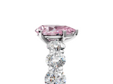 White gold Fancy Pink Pear  Diamond Prong Setting with Side Stones on a Pave Band_118