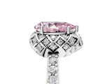 White gold Fancy Pink Pear  Diamond Solitaire Ring with Shared Prong Pavé Band_29