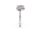 White gold Fancy Pink Pear  Diamond Solitaire Ring with Shared Prong Pavé Band_68