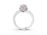 White gold Fancy Pink Pear  Diamond Solitaire Ring with Shared Prong Pavé Band_69