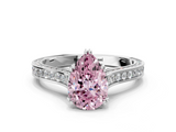 White gold Fancy Pink Pear  Diamond Solitaire with Pave Band and Six-Prong Setting_19