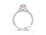 White gold Fancy Pink Pear  Diamond Solitaire with Pave Band and Six-Prong Setting_23