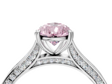 White gold Fancy Pink Pear  Diamond Solitaire with Pave Band and Six-Prong Setting_24