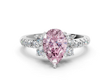 White gold Fancy Pink Pear  Diamond Three-Stone Pave Band with Four-Prong Setting_20