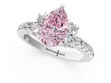 White gold Fancy Pink Pear  Diamond Three-Stone Pave Band with Four-Prong Setting_21
