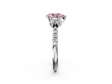 White gold Fancy Pink Pear  Diamond Three-Stone Pave Band with Four-Prong Setting_22