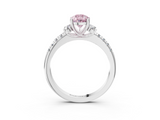 White gold Fancy Pink Pear  Diamond Three-Stone Pave Band with Four-Prong Setting_23