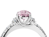 White gold Fancy Pink Pear  Diamond Three-Stone Pave Band with Four-Prong Setting_24