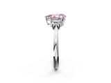 White gold Fancy Pink Pear  Diamond Three-Stone Ring with Trapezoid Side Stones and Prong Setting_19
