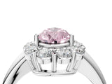 White gold Fancy Pink Pear  Halo Cluster Diamond Engagement Ring with Prong Setting and Polished Band_24