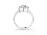 White gold Fancy Pink Pear  Halo Cluster Diamond Engagement Ring with Solitaire Band and Prong Setting_52