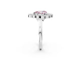 White gold Fancy Pink Pear  Halo Diamond Cluster Engagement Ring with Milgrain Bezel Setting and Solitaire Band_47