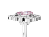 White gold Fancy Pink Pear  Halo Diamond Cluster Engagement Ring with Milgrain Bezel Setting and Solitaire Band_50