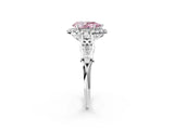 White gold Fancy Pink Pear  Halo Diamond Engagement Ring with Filigree Band and Four-Prong Setting_117
