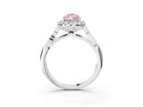 White gold Fancy Pink Pear  Halo Diamond Engagement Ring with Filigree Band and Four-Prong Setting_118