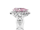 White gold Fancy Pink Pear  Halo Diamond Engagement Ring with Filigree Band and Four-Prong Setting_120