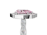 White gold Fancy Pink Pear  Halo Diamond Engagement Ring with Milgrain Band and Four-Prong Setting_90