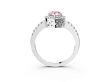 White gold Fancy Pink Pear  Halo Diamond Engagement Ring with Pavé Band and Four-Prong Setting_102